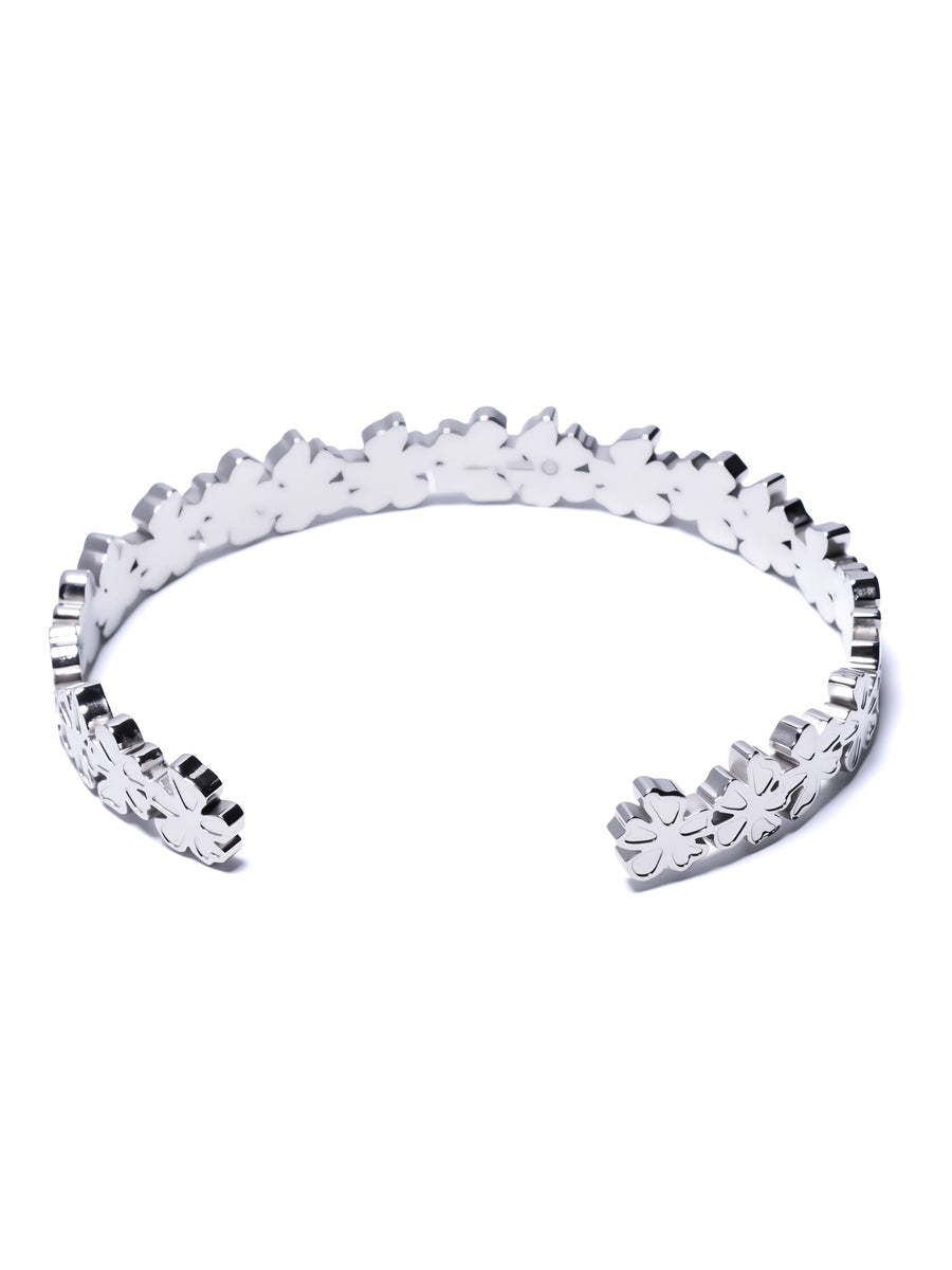 Petal Cuff bracelet showing the open rigid cuff